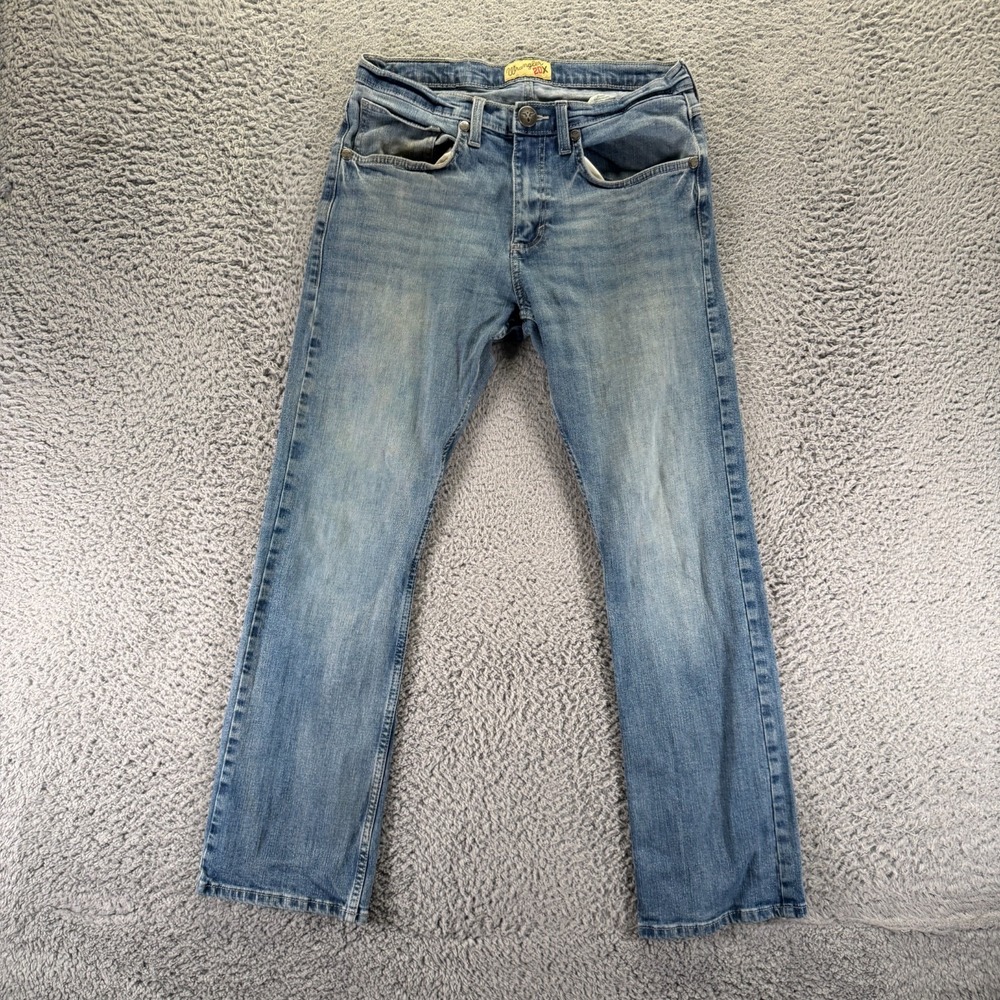 Wrangler 20X Jeans Mens 30x30 Blue Cotton Denim Straight Workwear Faded Stretch